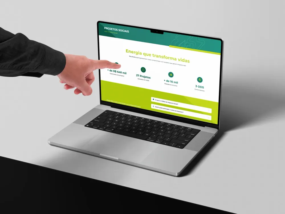 Página de atendimento e contato