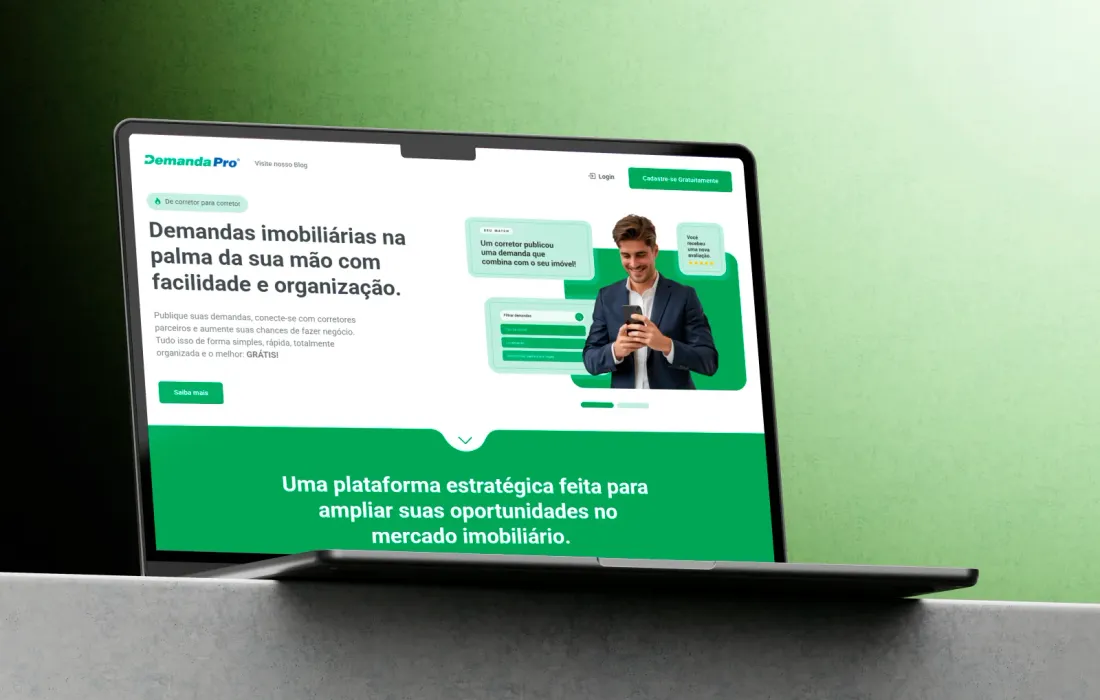 Tela inicial da plataforma Demanda Pro