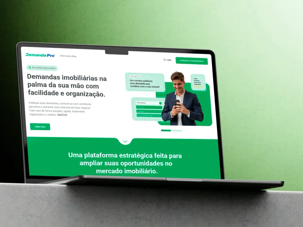 Tela inicial da plataforma Demanda Pro