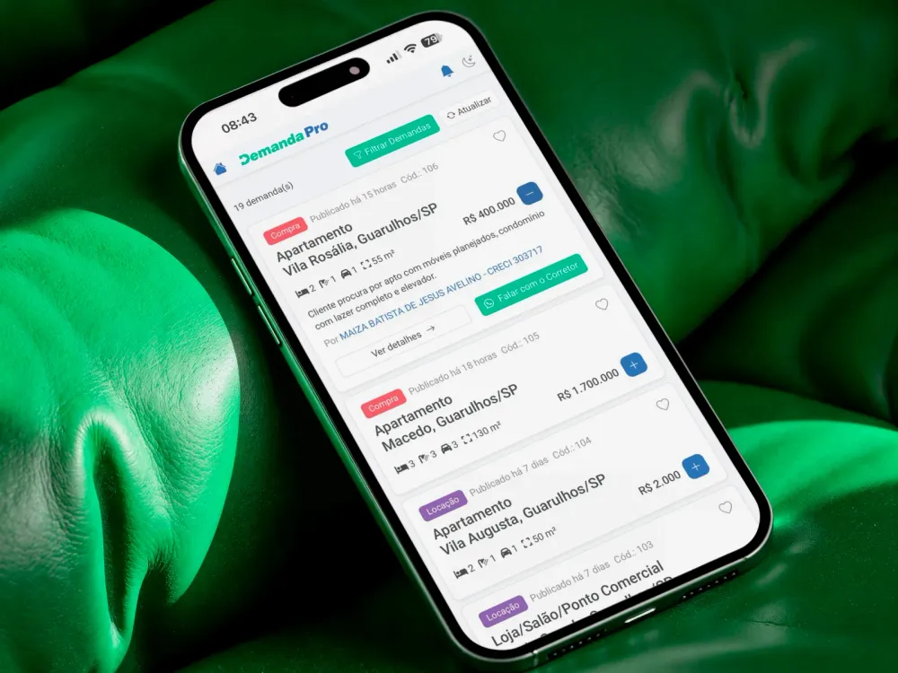 Interface de cadastro e busca de demandas