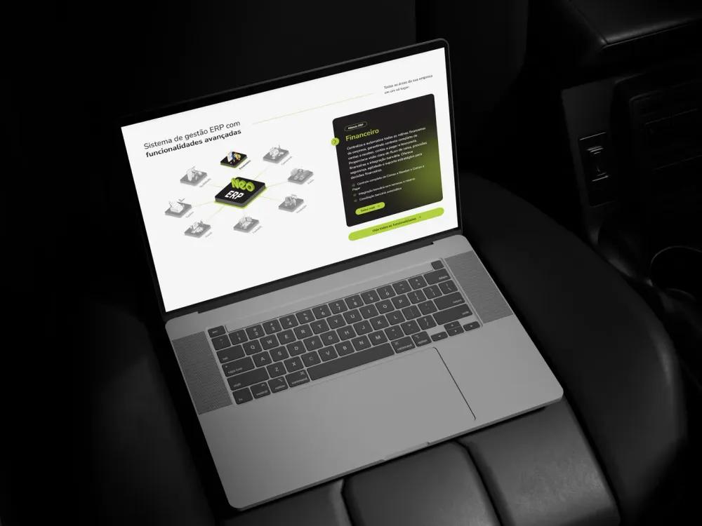 Mapa dos módulos do Neo ERP, com o módulo Financeiro em destaque
